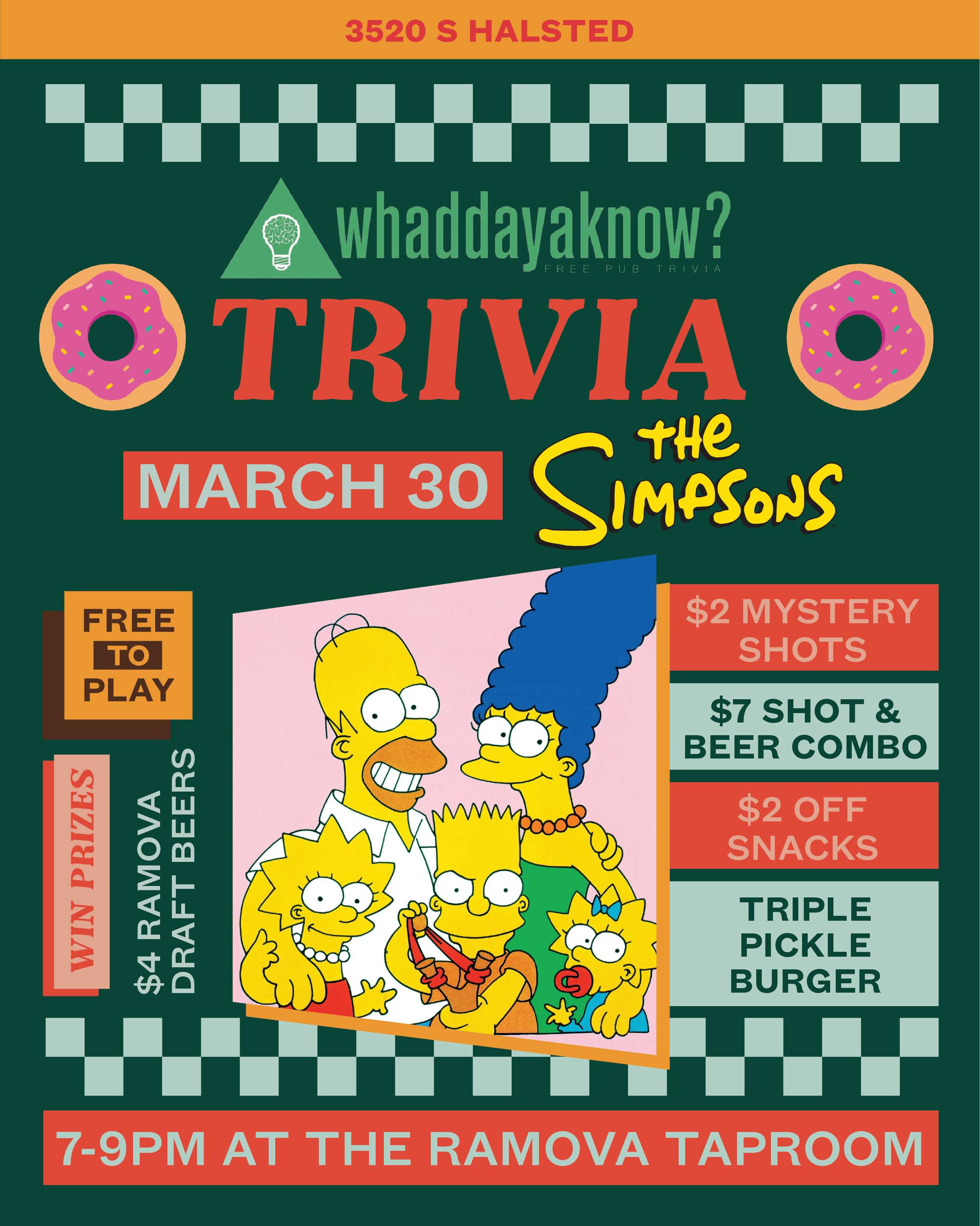 TAPROOM TRIVIA! 7pm-9pm – The Simpsons!